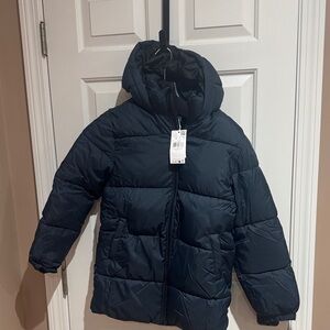 Mango Kids Dark Blue Puffer Jacket